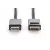 Cabo DIGITUS DP para HDMI com LED 4K/30Hz, 2m caixa de alumínio, banhado a ouro, suporta 4K30Hz