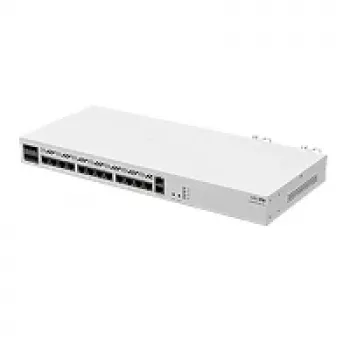 Router com fio MikroTik CCR2116-12G-4S+ — 13x Gigabit RJ-45, 4x SFP+, 2000 MHz, DDR4, branco