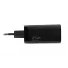 Carregador de CA para dispositivos móveis IBOX ILUC65B — 65 W, 3x USB (2x USB‑A Gen1, 1x USB‑C), preto, 100–240 V