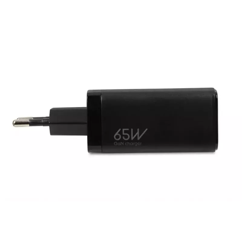 Carregador de CA para dispositivos móveis IBOX ILUC65B — 65 W, 3x USB (2x USB‑A Gen1, 1x USB‑C), preto, 100–240 V