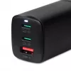 Carregador de CA para dispositivos móveis IBOX ILUC65B — 65 W, 3x USB (2x USB‑A Gen1, 1x USB‑C), preto, 100–240 V