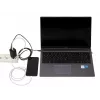 Carregador de CA para dispositivos móveis IBOX ILUC65B — 65 W, 3x USB (2x USB‑A Gen1, 1x USB‑C), preto, 100–240 V