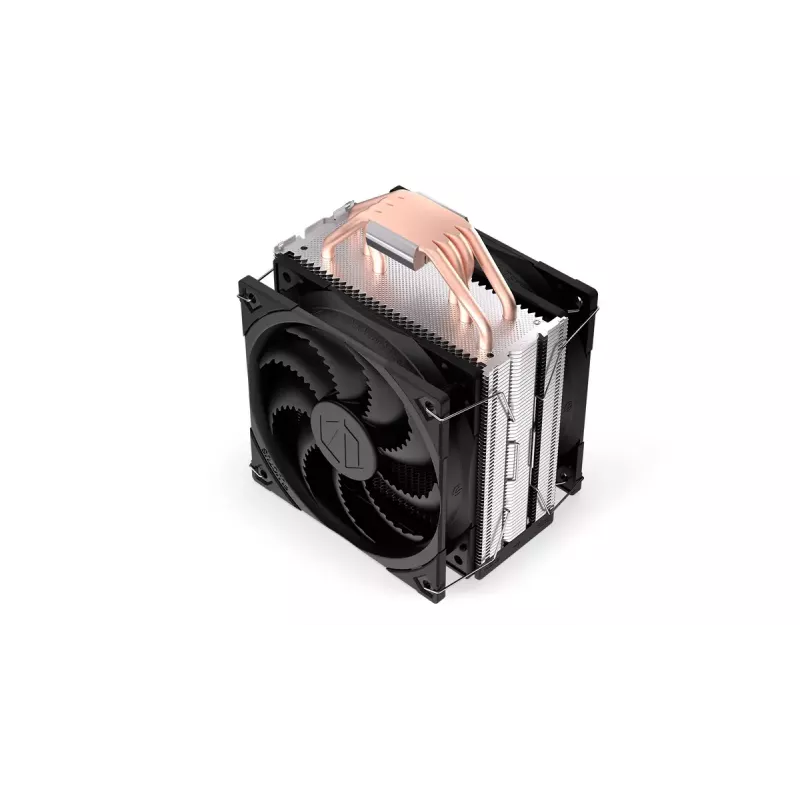 Refrigerador de ar ENDORFY Fera 5 Dual Fan — 2 ventoinhas PWM de 120 mm, 4 heatpipes, TDP 220 W, compatível com LGA 2011 e vários sockets, preto