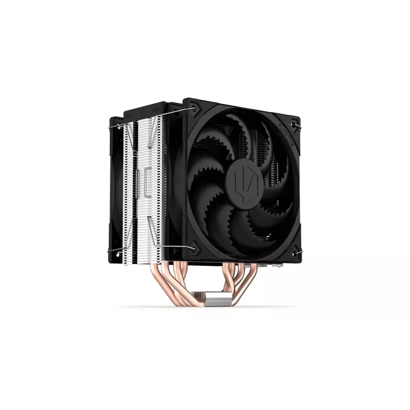 Refrigerador de ar ENDORFY Fera 5 Dual Fan — 2 ventoinhas PWM de 120 mm, 4 heatpipes, TDP 220 W, compatível com LGA 2011 e vários sockets, preto