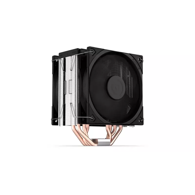 Refrigerador de ar ENDORFY Fera 5 Dual Fan — 2 ventoinhas PWM de 120 mm, 4 heatpipes, TDP 220 W, compatível com LGA 2011 e vários sockets, preto