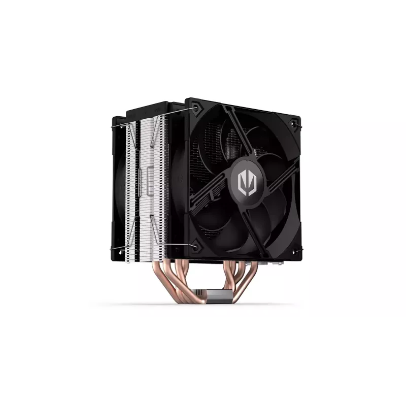 Refrigerador de ar ENDORFY Fera 5 Dual Fan — 2 ventoinhas PWM de 120 mm, 4 heatpipes, TDP 220 W, compatível com LGA 2011 e vários sockets, preto