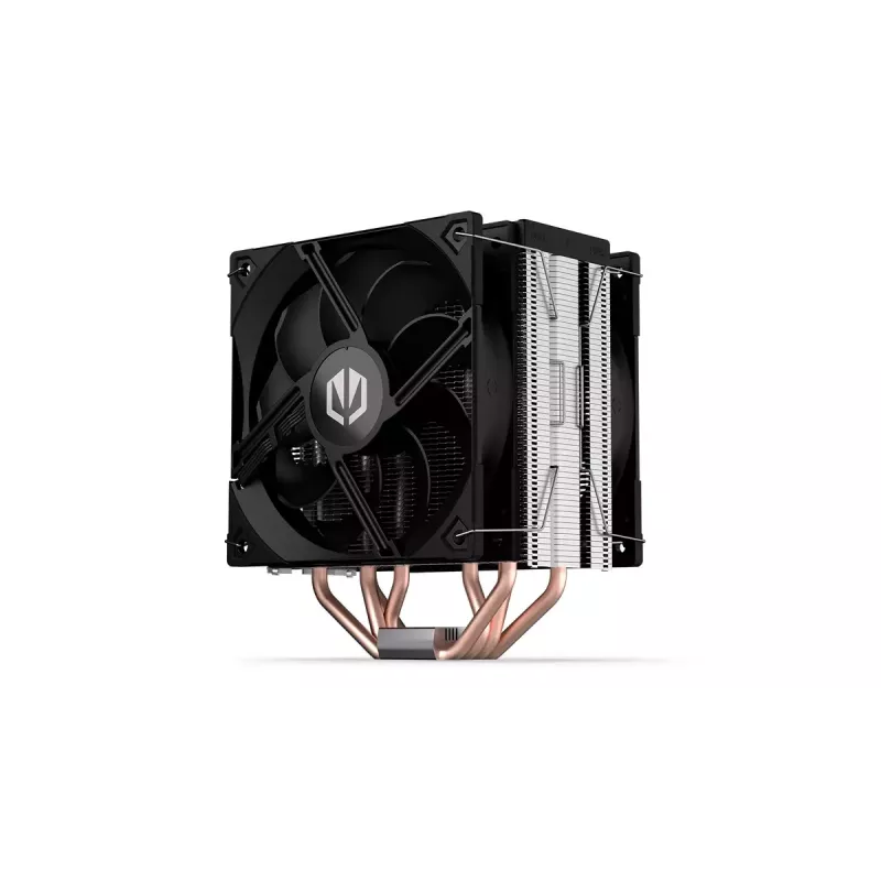 Refrigerador de ar ENDORFY Fera 5 Dual Fan — 2 ventoinhas PWM de 120 mm, 4 heatpipes, TDP 220 W, compatível com LGA 2011 e vários sockets, preto