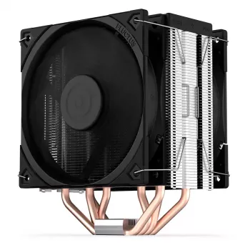 Refrigerador de ar ENDORFY Fera 5 Dual Fan — 2 ventoinhas PWM de 120 mm, 4 heatpipes, TDP 220 W, compatível com LGA 2011 e vários sockets, preto