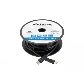 Cabo HDMI LANBERG - M/m V2.1 Optical AOC - 30m preto