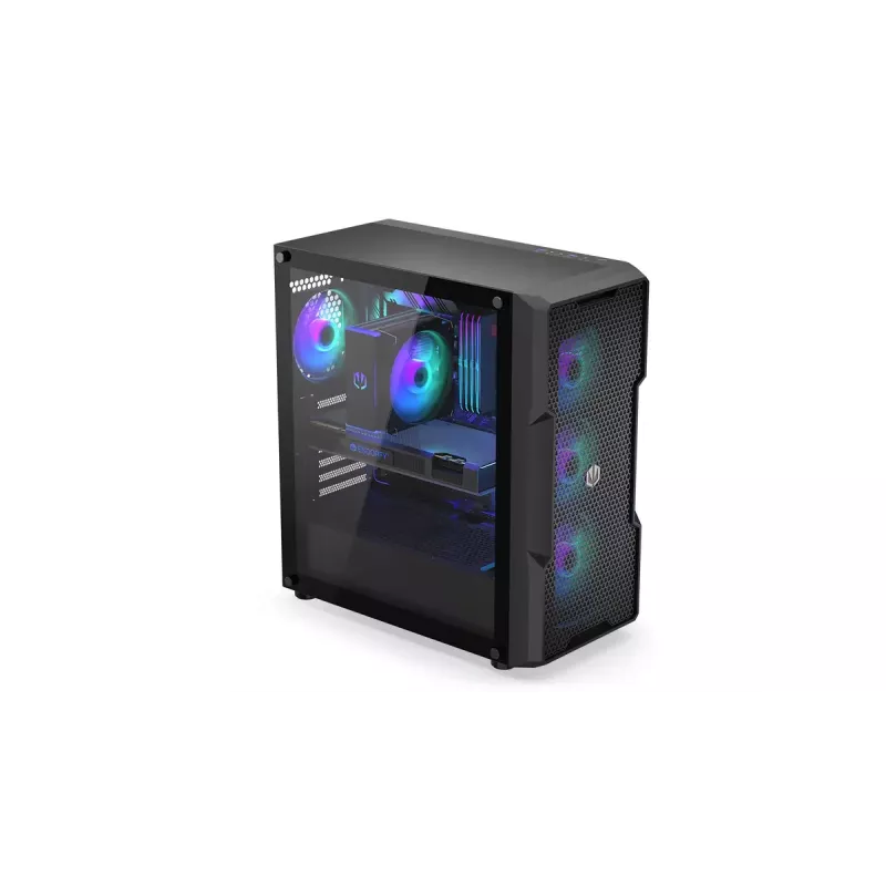 Caixa para PC ENDORFY Regnum 400 ARGB torre preta — ATX, vidro temperado, ARGB, 3x120mm à frente, 1x120mm atrás, suporta GPU 37 cm