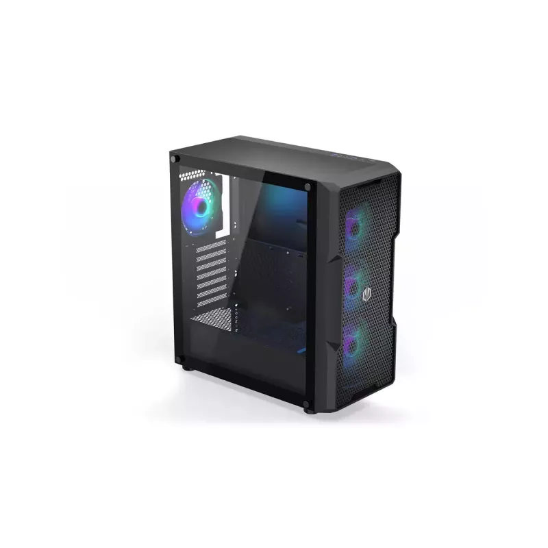 Caixa para PC ENDORFY Regnum 400 ARGB torre preta — ATX, vidro temperado, ARGB, 3x120mm à frente, 1x120mm atrás, suporta GPU 37 cm
