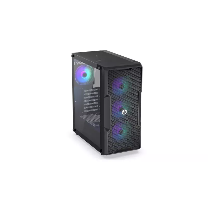 Caixa para PC ENDORFY Regnum 400 ARGB torre preta — ATX, vidro temperado, ARGB, 3x120mm à frente, 1x120mm atrás, suporta GPU 37 cm