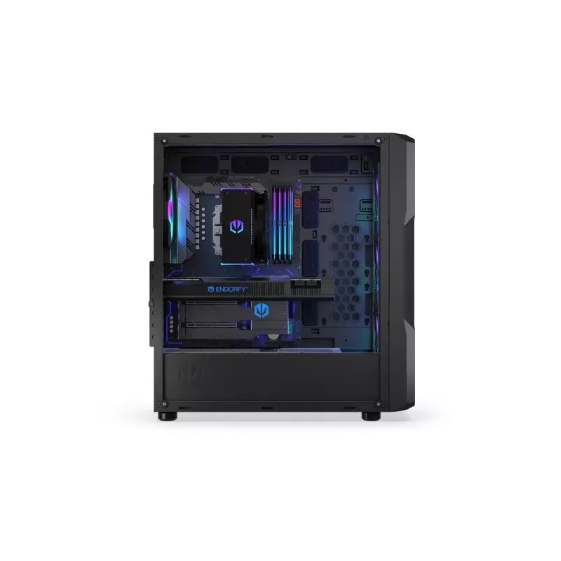 Caixa para PC ENDORFY Regnum 400 ARGB torre preta — ATX, vidro temperado, ARGB, 3x120mm à frente, 1x120mm atrás, suporta GPU 37 cm
