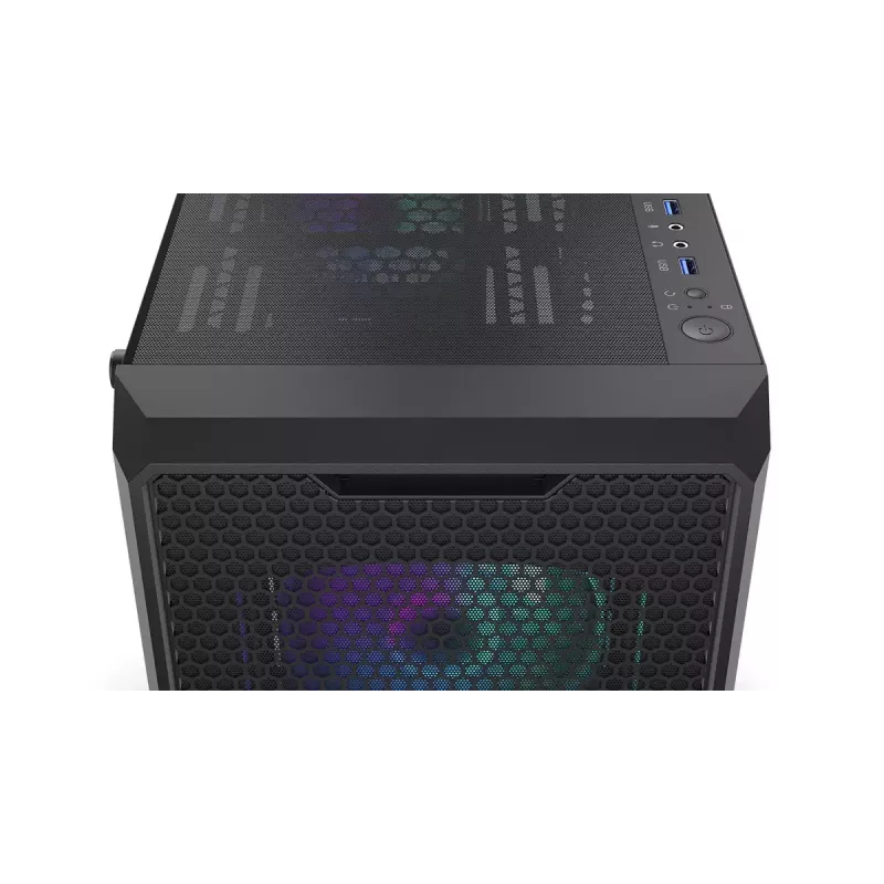 Caixa para PC ENDORFY Regnum 400 ARGB torre preta — ATX, vidro temperado, ARGB, 3x120mm à frente, 1x120mm atrás, suporta GPU 37 cm
