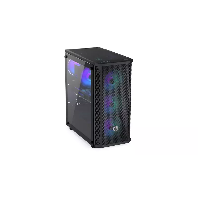 Caixa para PC ENDORFY Signum 300 ARGB torre preta — ATX, vidro temperado, iluminação ARGB, suporta GPU 350 mm, altura do refrigerador de CPU 161 mm