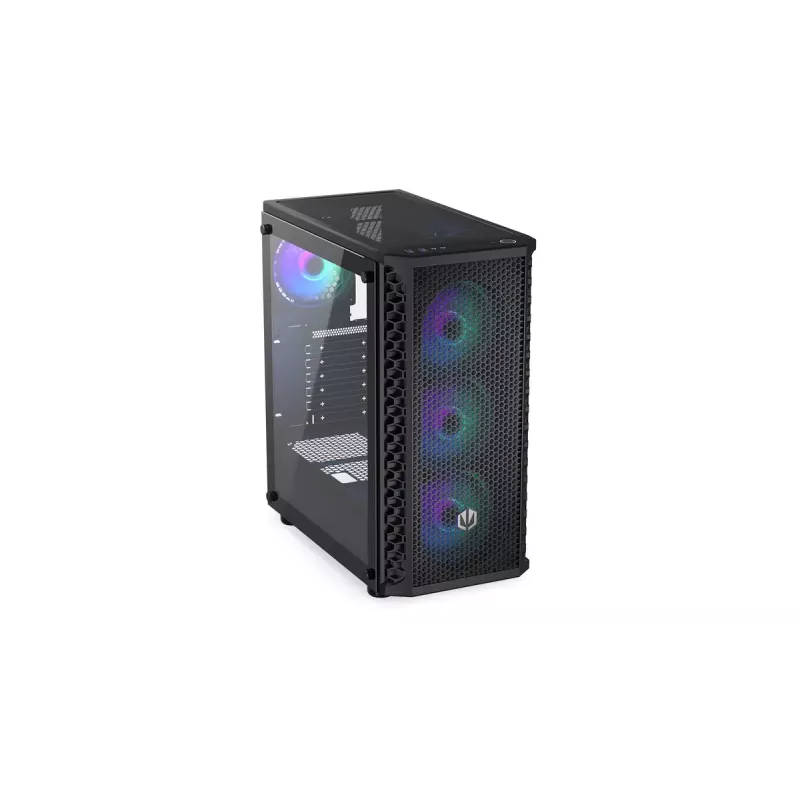 Caixa para PC ENDORFY Signum 300 ARGB torre preta — ATX, vidro temperado, iluminação ARGB, suporta GPU 350 mm, altura do refrigerador de CPU 161 mm