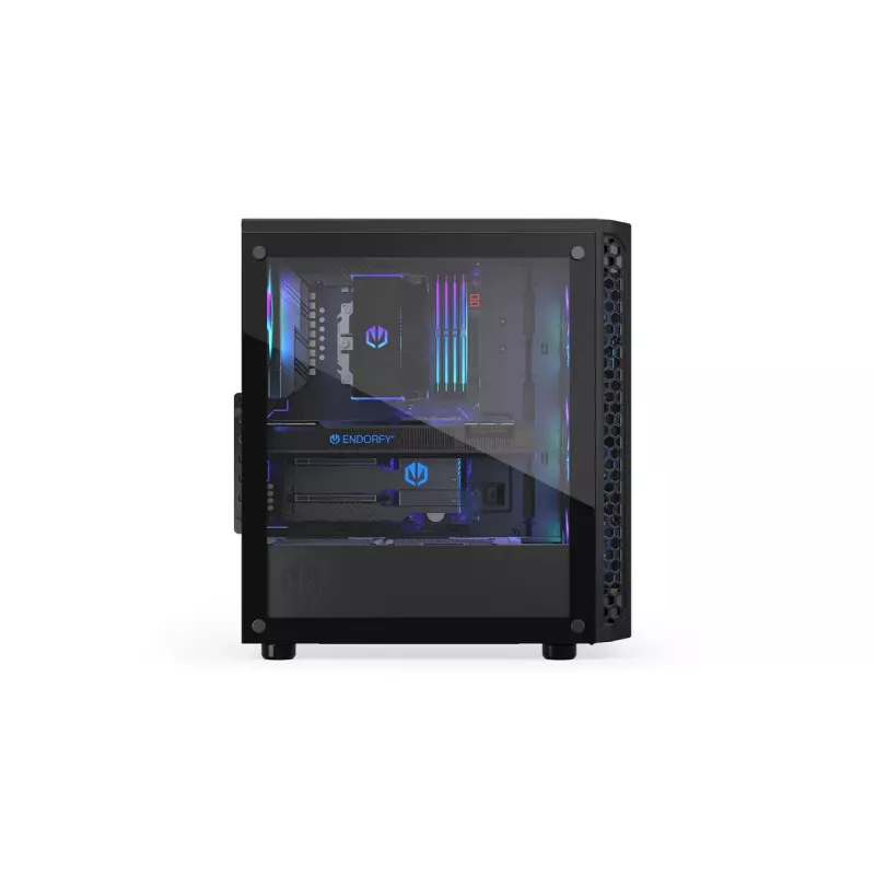 Caixa para PC ENDORFY Signum 300 ARGB torre preta — ATX, vidro temperado, iluminação ARGB, suporta GPU 350 mm, altura do refrigerador de CPU 161 mm