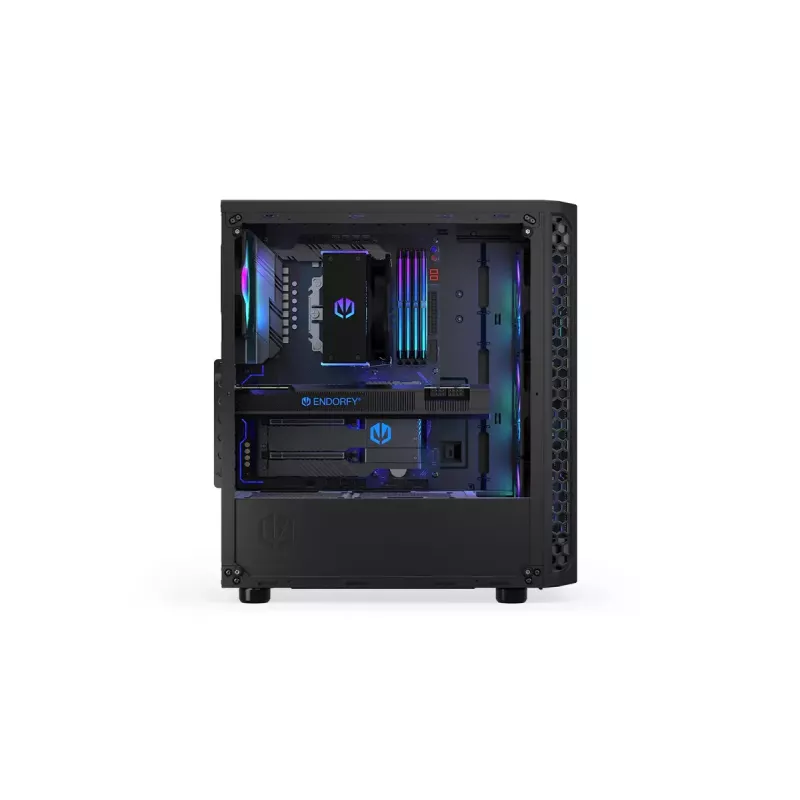 Caixa para PC ENDORFY Signum 300 ARGB torre preta — ATX, vidro temperado, iluminação ARGB, suporta GPU 350 mm, altura do refrigerador de CPU 161 mm