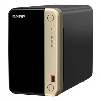 QNAP TS-264 NAS torre Intel® Celeron® N5095 8 GB 0 TB QNAP QTS preto, dourado