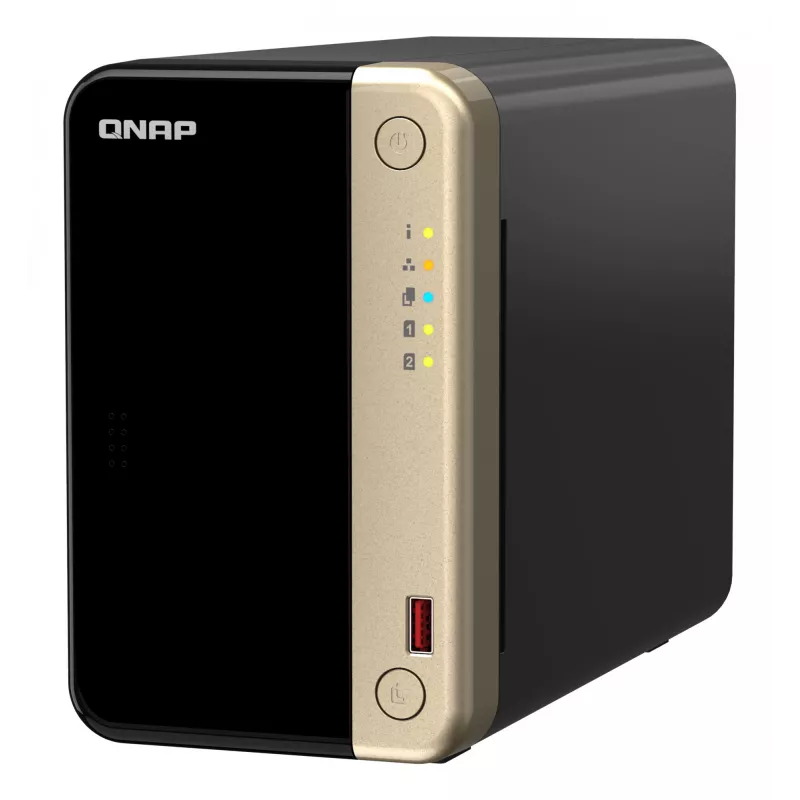 QNAP TS-264 NAS torre Intel® Celeron® N5095 8 GB 0 TB QNAP QTS preto, dourado