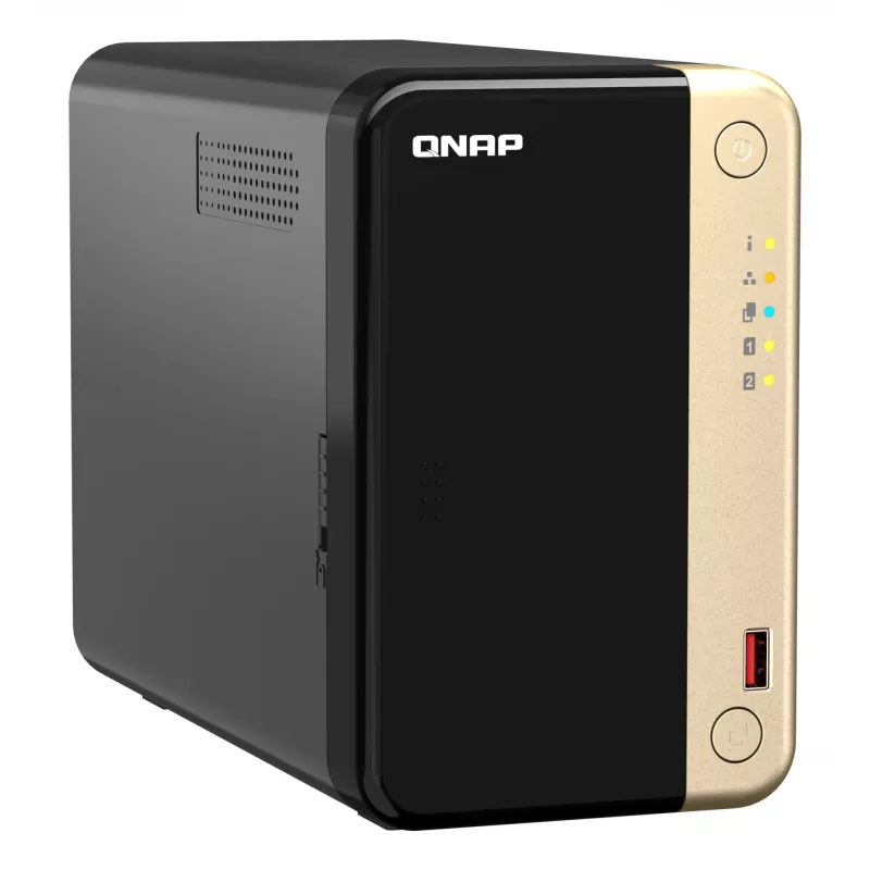 QNAP TS-264 NAS torre Intel® Celeron® N5095 8 GB 0 TB QNAP QTS preto, dourado