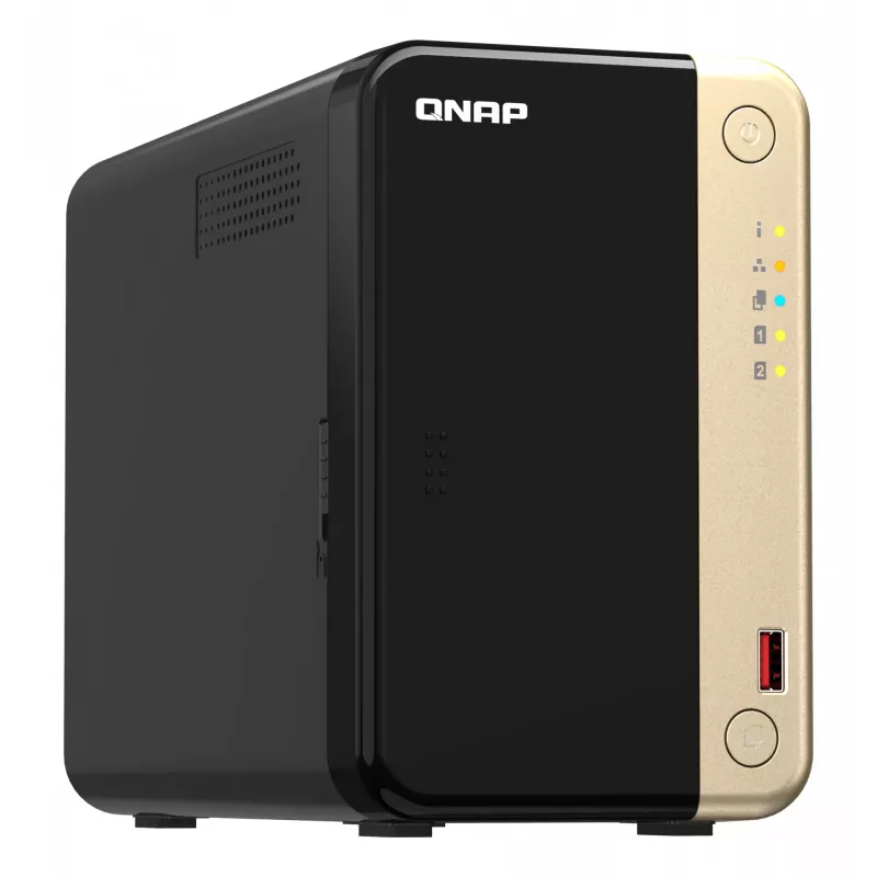 QNAP TS-264 NAS torre Intel® Celeron® N5095 8 GB 0 TB QNAP QTS preto, dourado