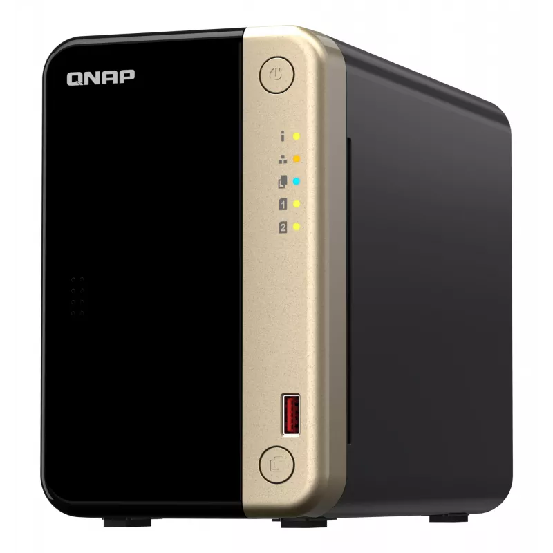 QNAP TS-264 NAS torre Intel® Celeron® N5095 8 GB 0 TB QNAP QTS preto, dourado