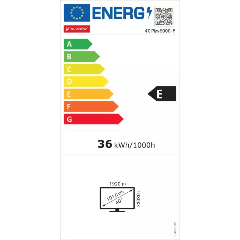 Televisor LED Allview 40iPlay6000-F/1 40 polegadas (101 cm) FHD, VIDAA, WLAN, HDMI, USB, preto