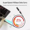 Unitek C14086BK-1.5M cabo de extensão USB-C (M/F), 10 Gbps, 4K, PD 100 W, 1,5 m, preto