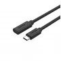 Unitek C14086BK-1.5M cabo de extensão USB-C (M/F), 10 Gbps, 4K, PD 100 W, 1,5 m, preto