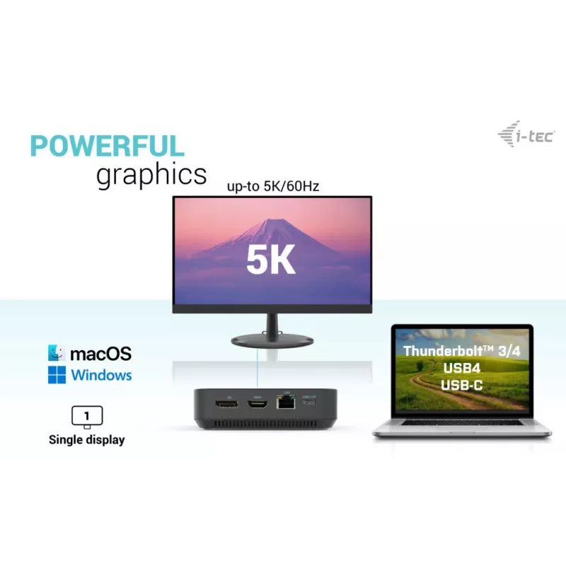 Docking station i-tec USB-C HDMI Dual DP com Power Delivery 100 W + carregador universal 100 W