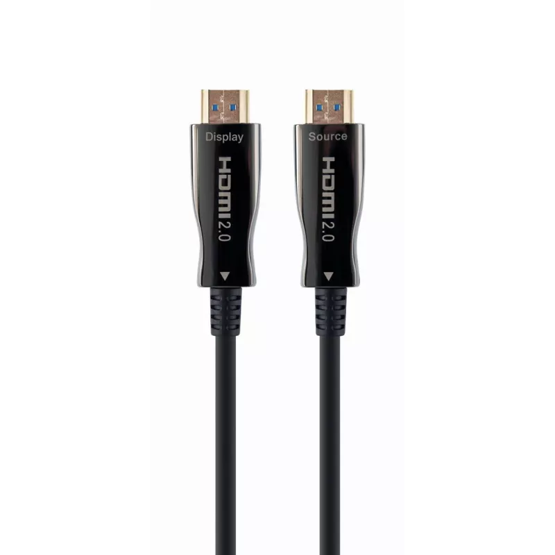 Cabo HDMI Gembird CCBP‑HDMI‑AOC‑20M‑02 — 20 m Fibra Ótica HDMI Tipo A Macho, HDMI 2.0, 4K@60Hz, HDR, 4:4:4