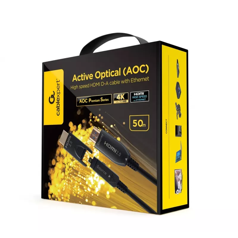 Cabo HDMI AOC High speed D-A com Ethernet 