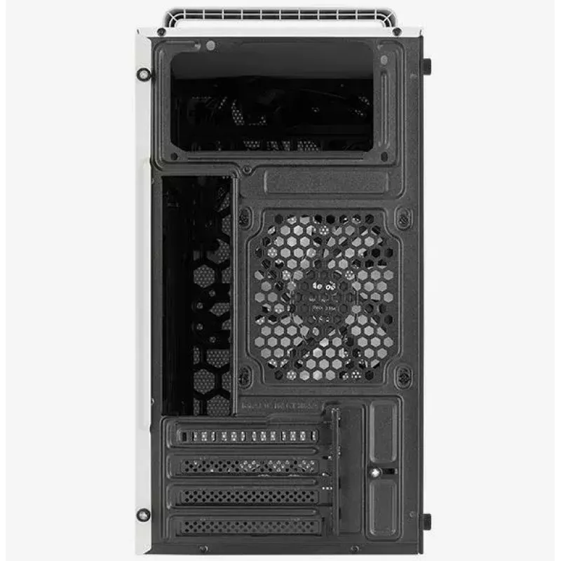 Caixa para PC AEROCOOL PGS CS-109-G-WT-v1 Mini Tower SPCC branco — microATX, até 26 cm GPU, FRGB, Frente em Malha