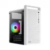 Caixa para PC AEROCOOL PGS CS-109-G-WT-v1 Mini Tower SPCC branco — microATX, até 26 cm GPU, FRGB, Frente em Malha