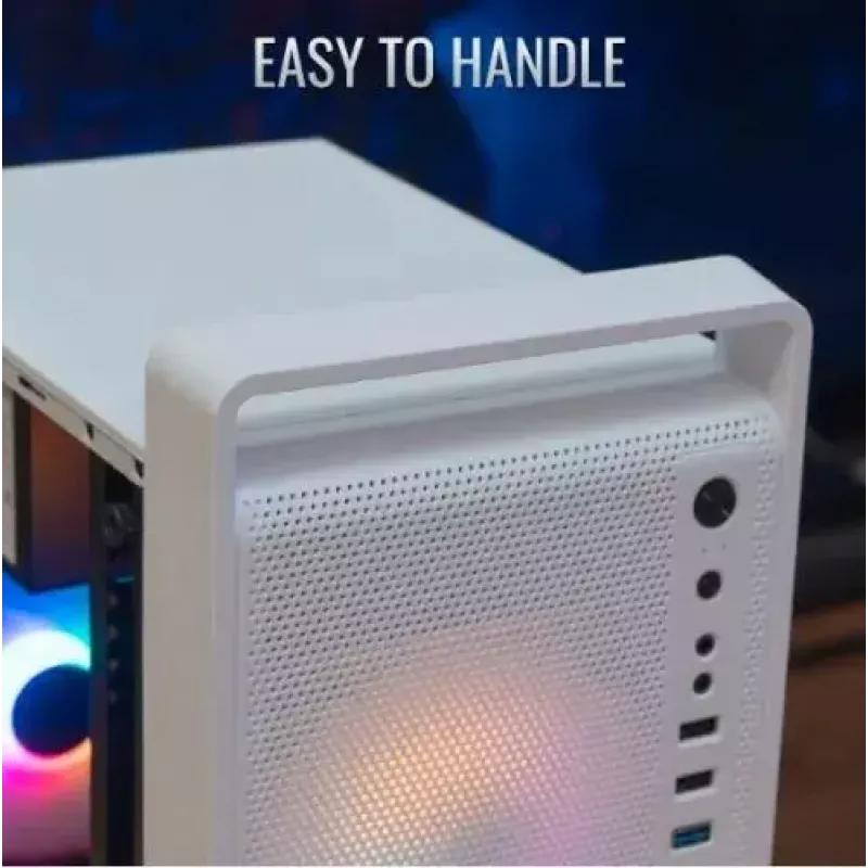 Caixa para PC AEROCOOL PGS CS-109-G-WT-v1 Mini Tower SPCC branco — microATX, até 26 cm GPU, FRGB, Frente em Malha