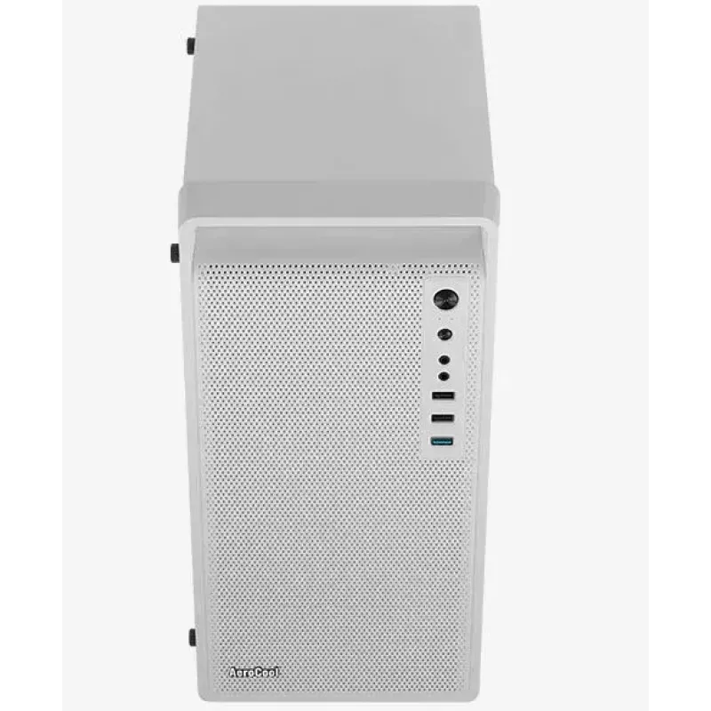 Caixa para PC AEROCOOL PGS CS-109-G-WT-v1 Mini Tower SPCC branco — microATX, até 26 cm GPU, FRGB, Frente em Malha