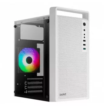 Caixa para PC AEROCOOL PGS CS-109-G-WT-v1 Mini Tower SPCC branco — microATX, até 26 cm GPU, FRGB, Frente em Malha