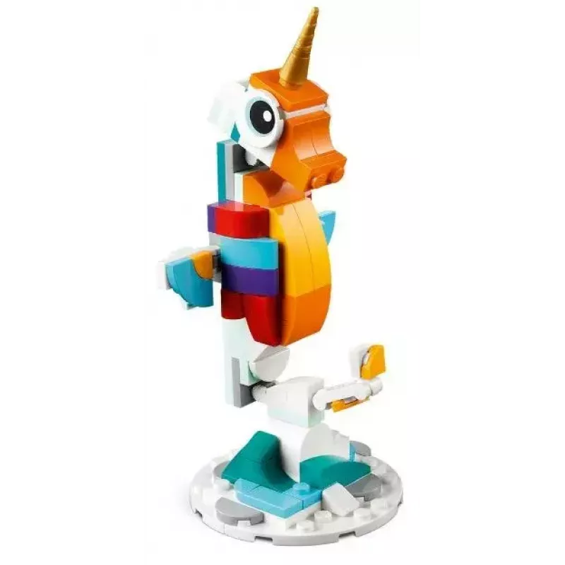 Brinquedo de Construção LEGO Creator 3em1 31140 Unicórnio Mágico, 145 Peças, 130 mm de Altura, Idade 7+