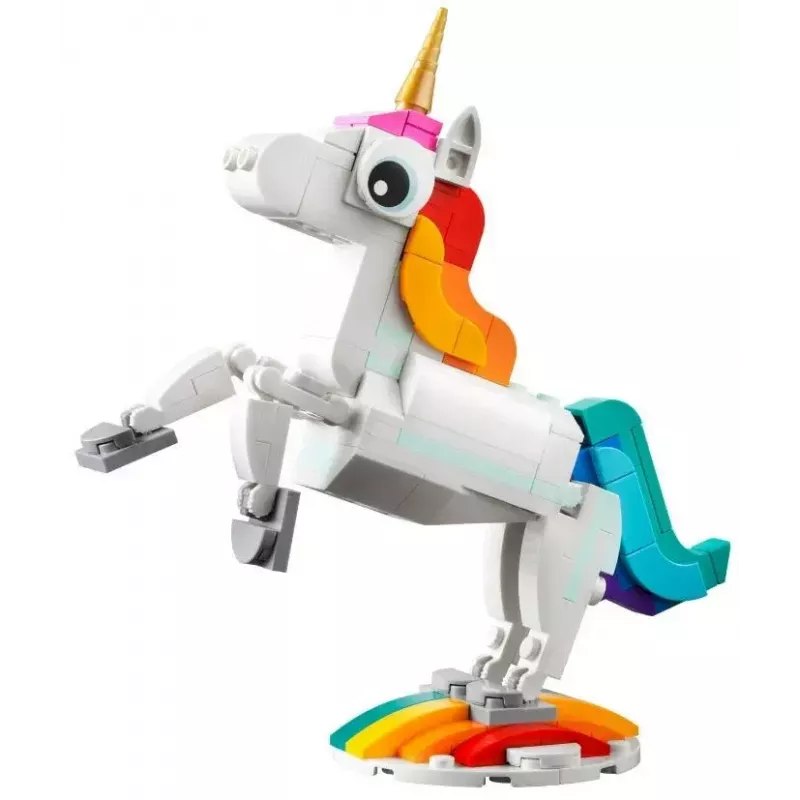 Brinquedo de Construção LEGO Creator 3em1 31140 Unicórnio Mágico, 145 Peças, 130 mm de Altura, Idade 7+