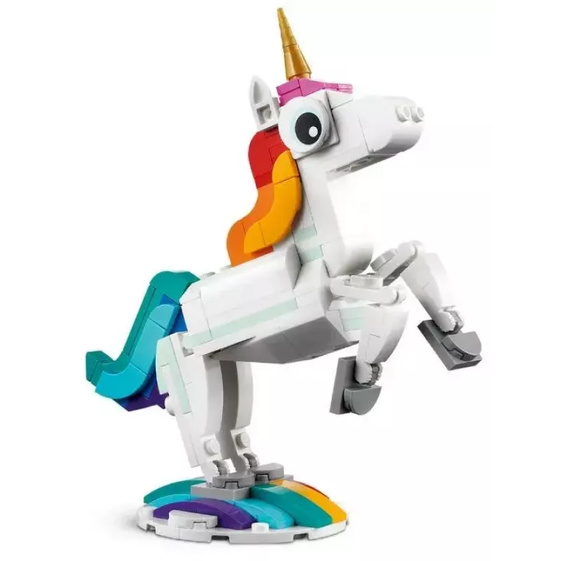 Brinquedo de Construção LEGO Creator 3em1 31140 Unicórnio Mágico, 145 Peças, 130 mm de Altura, Idade 7+
