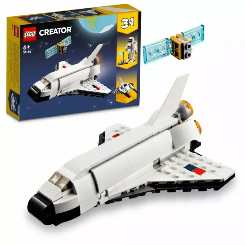 Conjunto de Construção LEGO Creator 3-em-1 Space Shuttle 31134 — 144 Peças, para Crianças a partir dos 6 Anos, 160×120×60 mm