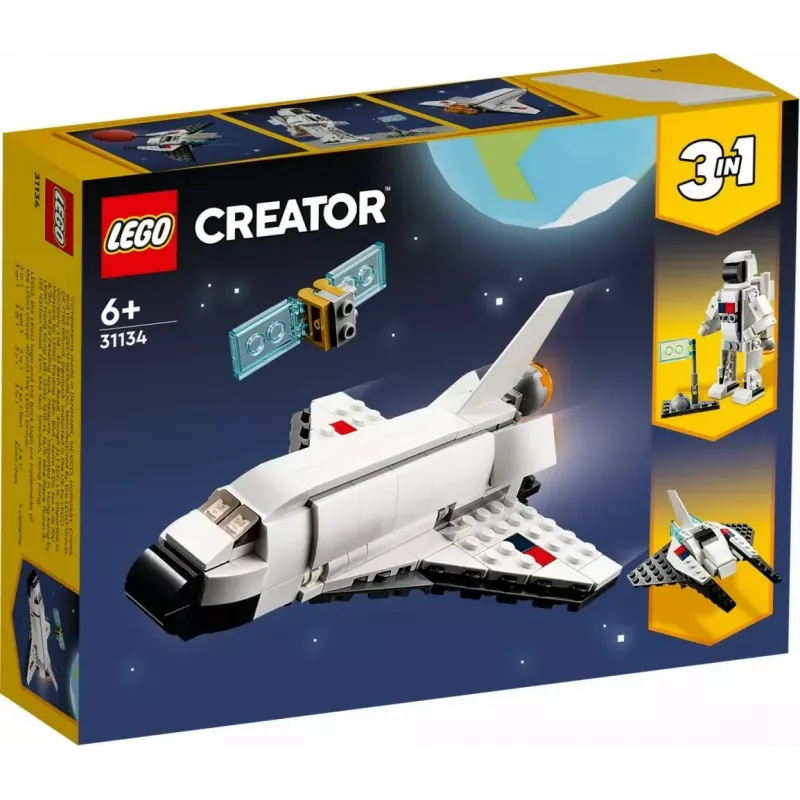 Conjunto de Construção LEGO Creator 3-em-1 Space Shuttle 31134 — 144 Peças, para Crianças a partir dos 6 Anos, 160×120×60 mm