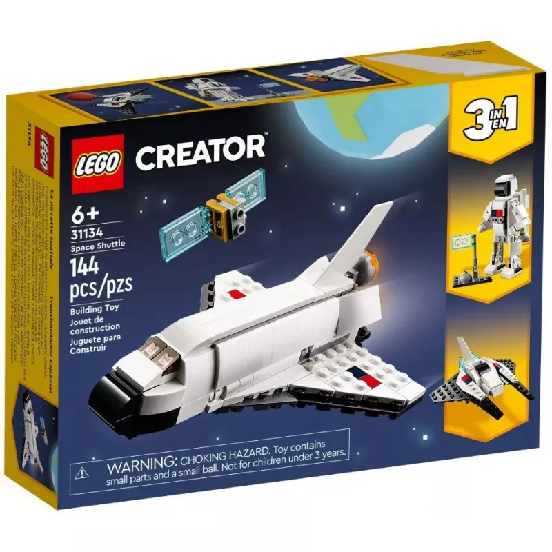 Conjunto de Construção LEGO Creator 3-em-1 Space Shuttle 31134 — 144 Peças, para Crianças a partir dos 6 Anos, 160×120×60 mm