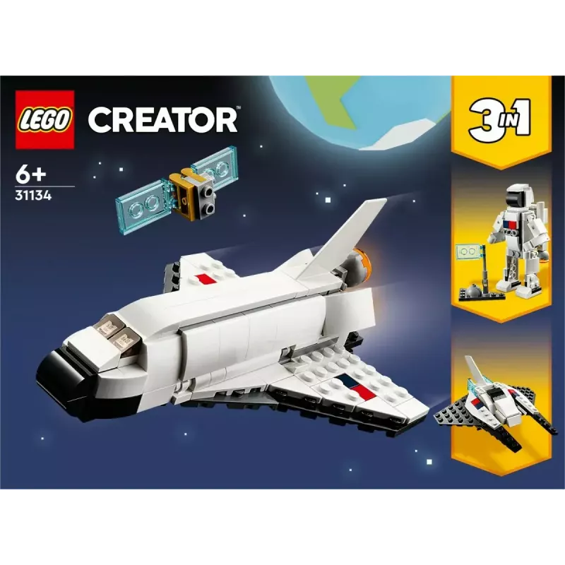 Conjunto de Construção LEGO Creator 3-em-1 Space Shuttle 31134 — 144 Peças, para Crianças a partir dos 6 Anos, 160×120×60 mm