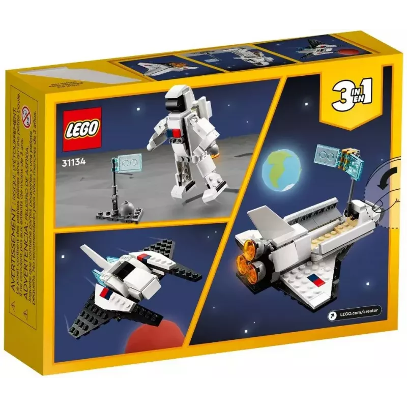 Conjunto de Construção LEGO Creator 3-em-1 Space Shuttle 31134 — 144 Peças, para Crianças a partir dos 6 Anos, 160×120×60 mm