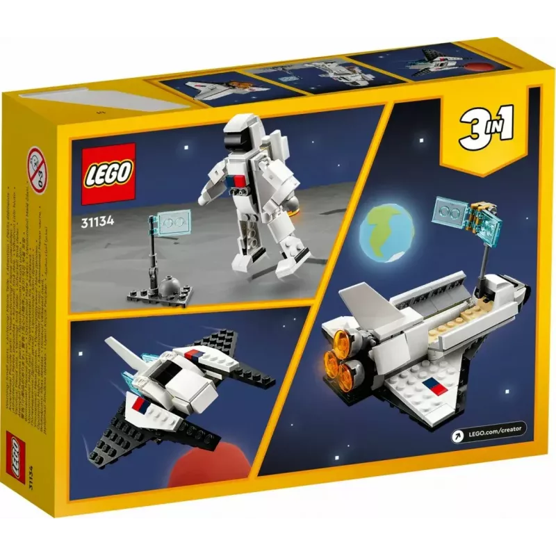 Conjunto de Construção LEGO Creator 3-em-1 Space Shuttle 31134 — 144 Peças, para Crianças a partir dos 6 Anos, 160×120×60 mm