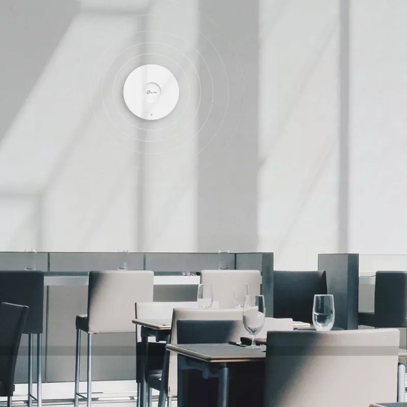 Ponto de acesso WiFi 6 de montagem no teto TP-Link Omada AX1800, 2,4 GHz, 5 GHz, 1775 Mbit/s, HTTPS, SNMP, SNMPv2, SNMPv3, WPA, WPA2, WPA3, 100,1000 Mbit/s