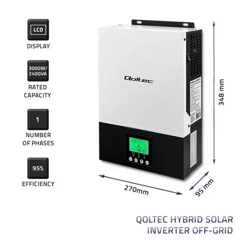 Inversor solar híbrido off-grid QOLTEC 3KVA 2,4kW 80A