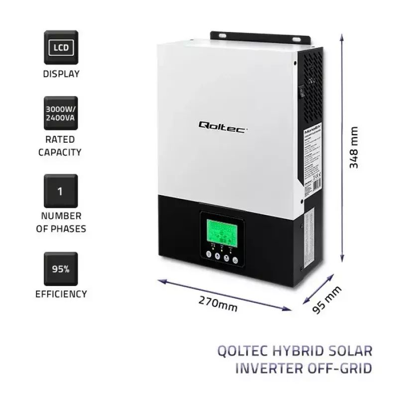 Inversor solar híbrido off-grid QOLTEC 3KVA 2,4kW 80A